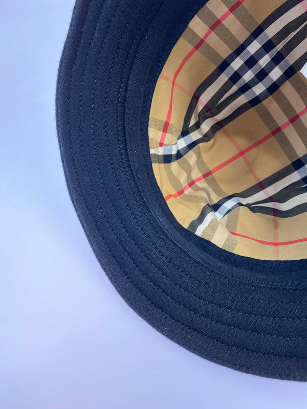 【中古品】【メンズ】 BURBERRY LONDON バーバリー ロンドン 21SS LOGO JERSEY BUCKET HAT 8026928 ロゴ ジャージ バケットハット 帽子 183-250909-kk-26-min サイズ：M カラー：ブラック 万代Net店