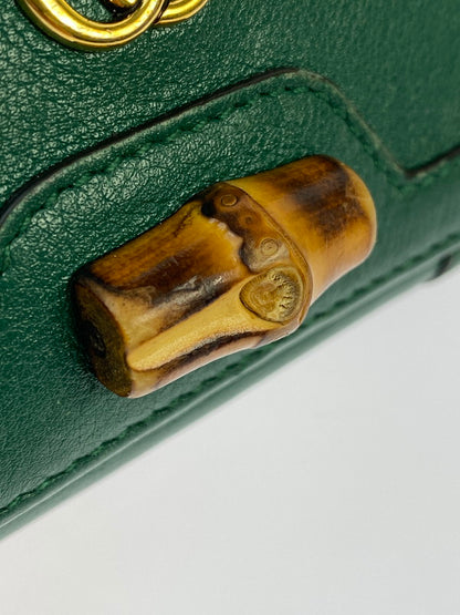 【現状渡し品】【メンズ/レディース】 GUCCI グッチ 658633 バンブー ダイアナ ミディアム ウォレット 181-250821-ks-07-min カラー：グリーン 万代Net店