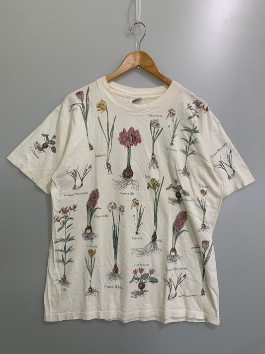 【現状渡し品】【メンズ】 REL E VANT PRODUCTS 90's FLOWER PRINT TEE レラバントプロダクツ 90年代 フラワープリントTシャツ 半袖Tシャツ トップス 146-250828-yn-16-min サイズ：L カラー：アイボリー 万代Net店