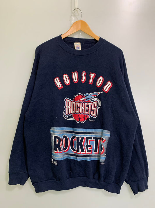 【中古品】【メンズ】 HOUSTON ROCKETS ヒューストン ロケッツ 90S PRINT SWEATSHIRT スウェットシャツ 146-250830-ks-06-min サイズ：XL カラー：ネイビー 万代Net店