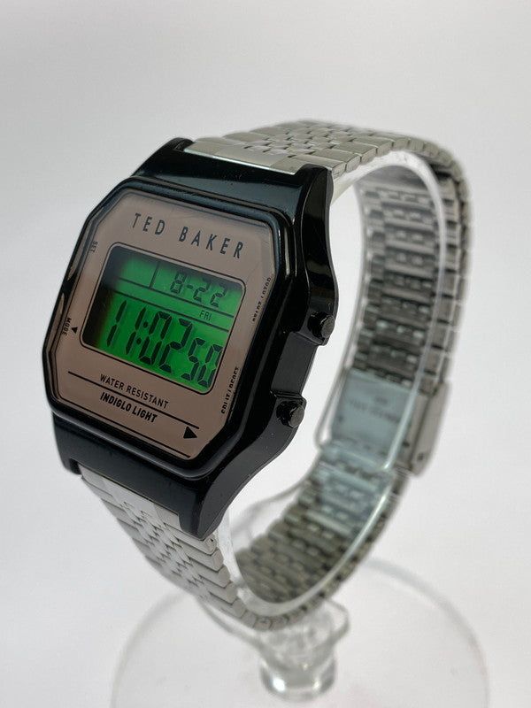 【中古品】【メンズ】 TED BAKER LONDON テッドベーカーロンドン BKP80S201 TED 80’ デジタル クオーツ腕時計 198-250824-AS-19-min カラー：ブラック/シルバー ピンク文字盤 万代Net店