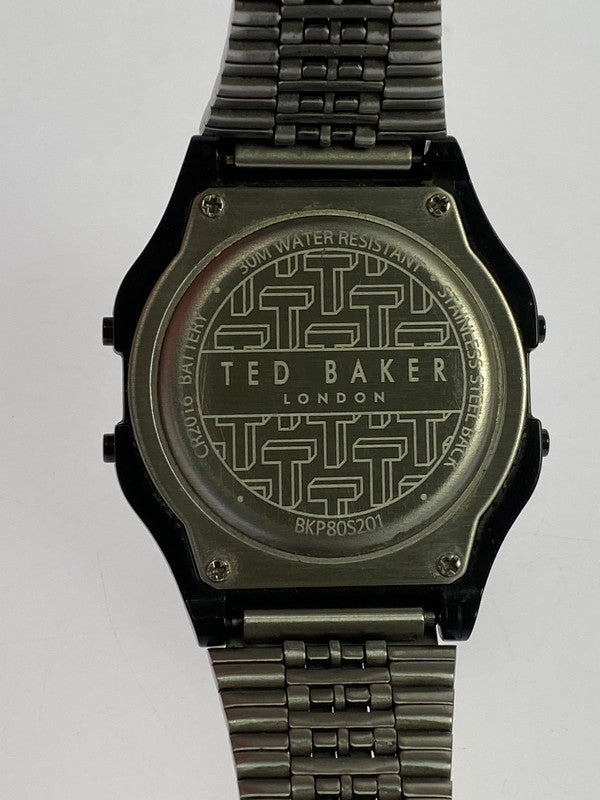 【中古品】【メンズ】 TED BAKER LONDON テッドベーカーロンドン BKP80S201 TED 80’ デジタル クオーツ腕時計 198-250824-AS-19-min カラー：ブラック/シルバー ピンク文字盤 万代Net店