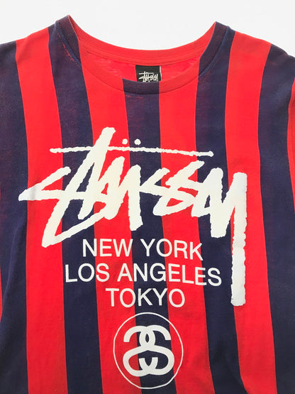 【中古品】【メンズ】 STUSSY ステューシー S/S WORLD TOUR TEE ワールド ツアー Tシャツ 半袖Tシャツ 142-260518-na-09-tagh サイズ：S カラー：レッド/ネイビー 万代Net店