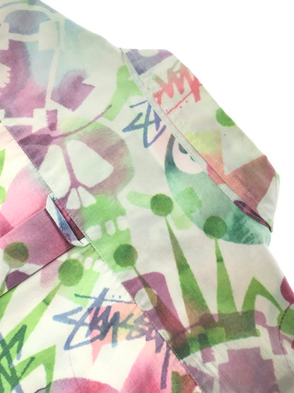 【中古品】【メンズ】 STUSSY S/S All-OVER PATTERN SHIRT 総柄 半袖 シャツ トップス 142-260607-rt-04-tagh サイズ：S カラー：マルチカラー 万代Net店
