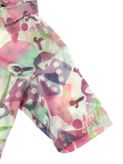 【中古品】【メンズ】 STUSSY S/S All-OVER PATTERN SHIRT 総柄 半袖 シャツ トップス 142-260607-rt-04-tagh サイズ：S カラー：マルチカラー 万代Net店