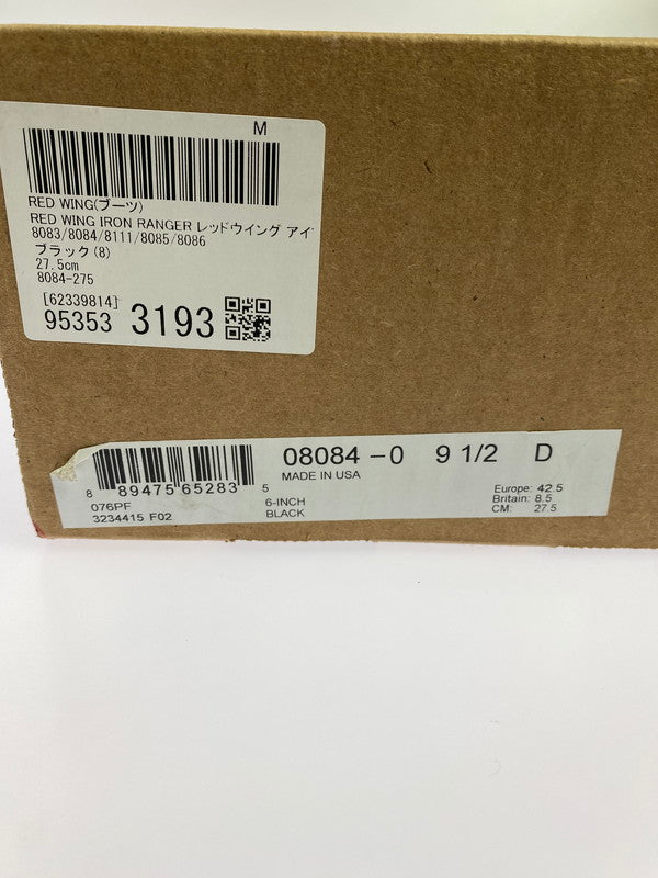 【現状渡し品】【メンズ】 RED WING レッドウィング IRON RABGER 8084 アイアンレンジャー ブーツ 靴 164-250823-yn-15-min サイズ：27.5cm カラー：ブラック 万代Net店