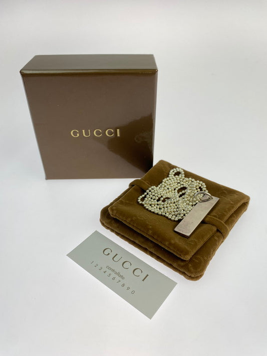 【中古品】【メンズ/レディース】 GUCCI グッチ GUCCI Wボールチェーン プレートネックレス　925 182-250821-ks-08-min カラー：シルバー 万代Net店