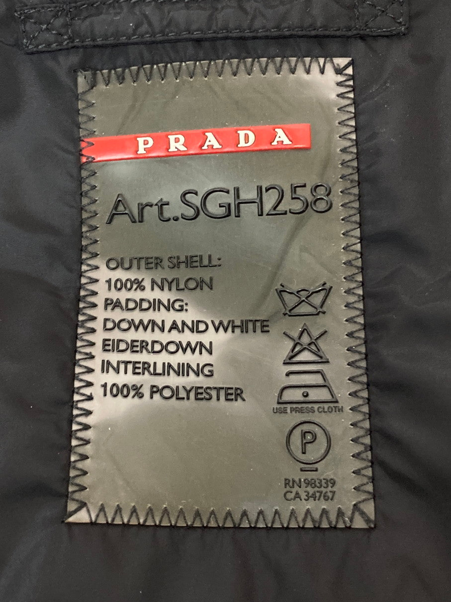 【中古品】【メンズ】 PRADA SPORTS プラダスポーツ DOWN JACKET SGH258 デニム転写ダウンジャケット アウター 141-250818-yn-11-min サイズ：46 カラー：ダークグリーン 万代Net店