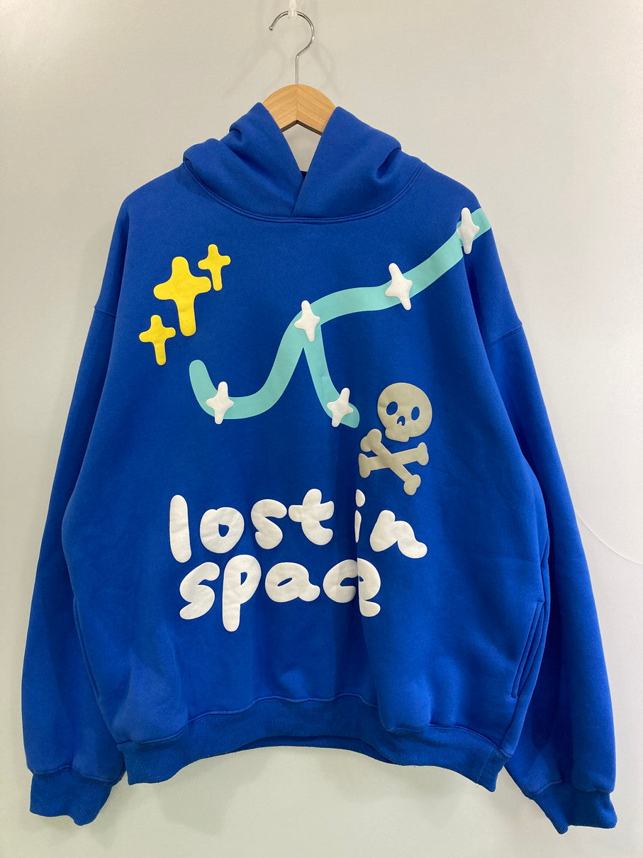 【中古品】【メンズ】 BROKEN PLANET ブロークン プラネット LOST IN SPACE HOODIE フーディ 142-251102-zi-45-min サイズ：XL カラー：ブルー 万代Net店