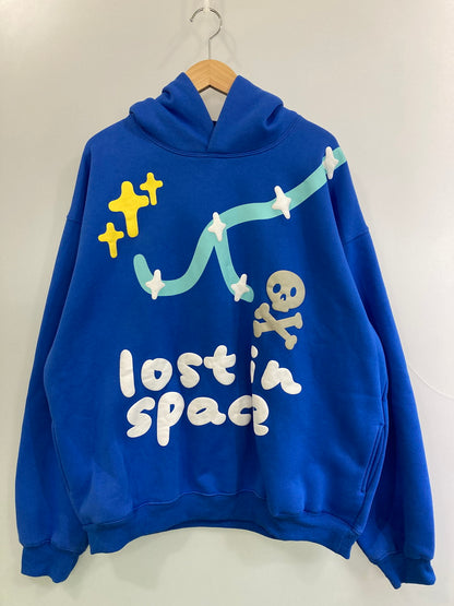 【中古品】【メンズ】 BROKEN PLANET ブロークン プラネット LOST IN SPACE HOODIE フーディ 142-251102-zi-45-min サイズ：XL カラー：ブルー 万代Net店