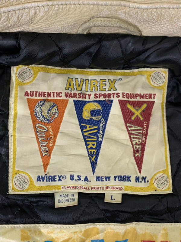 【現状渡し品】【メンズ】 AVIREX アヴィレックス LEATHER STADIUM JACKET レザー切替 スタジアムジャケット アウター 145-250821-yn-12-min サイズ：L カラー：ブラック 万代Net店