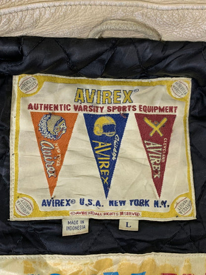 【現状渡し品】【メンズ】 AVIREX アヴィレックス LEATHER STADIUM JACKET レザー切替 スタジアムジャケット アウター 145-250821-yn-12-min サイズ：L カラー：ブラック 万代Net店