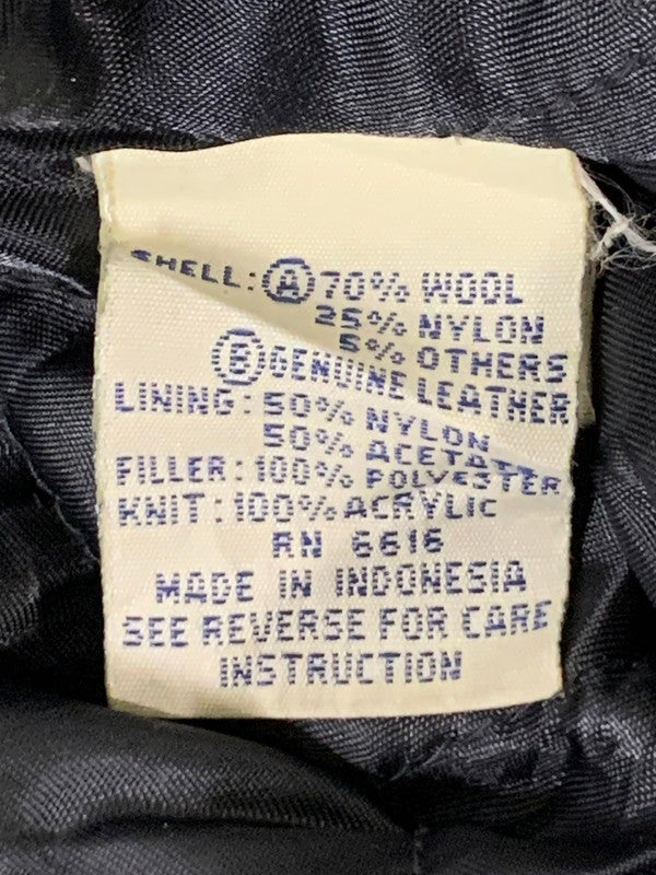 【現状渡し品】【メンズ】 AVIREX アヴィレックス LEATHER STADIUM JACKET レザー切替 スタジアムジャケット アウター 145-250821-yn-12-min サイズ：L カラー：ブラック 万代Net店