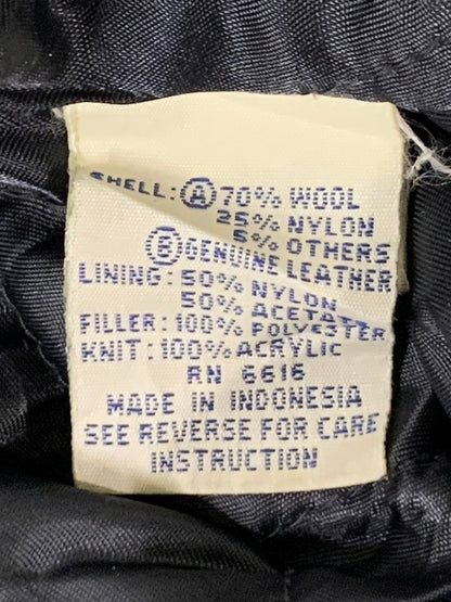 【現状渡し品】【メンズ】 AVIREX アヴィレックス LEATHER STADIUM JACKET レザー切替 スタジアムジャケット アウター 145-250821-yn-12-min サイズ：L カラー：ブラック 万代Net店