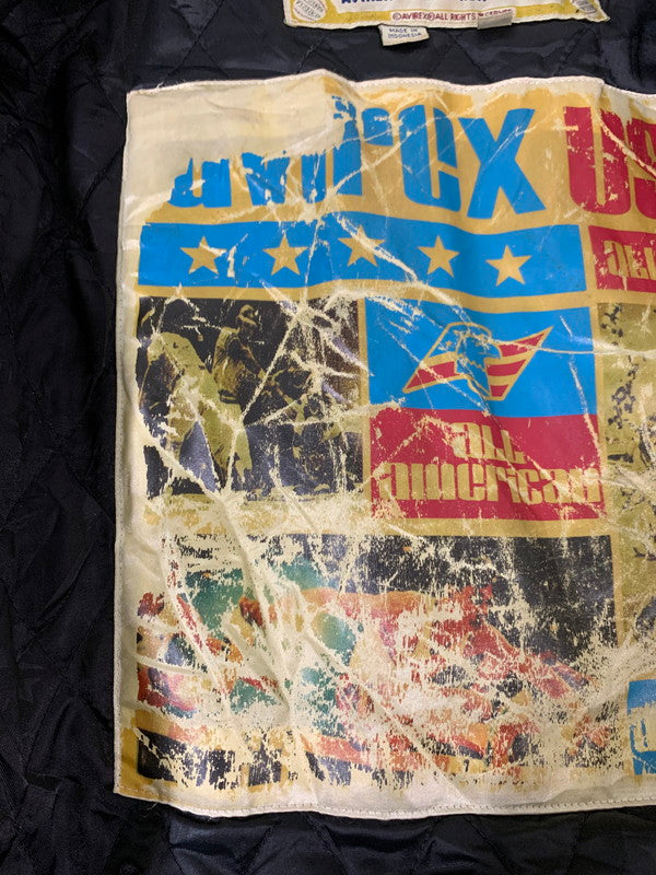 【現状渡し品】【メンズ】 AVIREX アヴィレックス LEATHER STADIUM JACKET レザー切替 スタジアムジャケット アウター 145-250821-yn-12-min サイズ：L カラー：ブラック 万代Net店