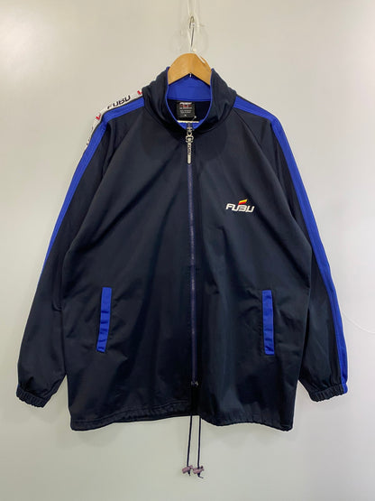 【現状渡し品】【メンズ】 FUBU フブ TRACK JACKET ＆ TRACK PANTS JERSEY SET-UP トラックジャケット & トラックパンツ ジャージ セットアップ トップス ボトムス 146-251021-kk-66-min サイズ：XL カラー：ネイビー 万代Net店