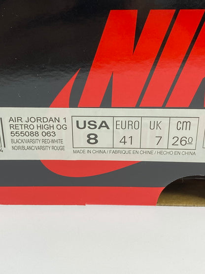 【中古品】【メンズ】 NIKE ナイキ 555088-063 AIR JORDAN 1 HIGH OG 靴 シューズ スニーカー SNEAKERS 160-250820-ks-06-min サイズ：26cm カラー：BLACK/VARSITY RED-WHITE 万代Net店