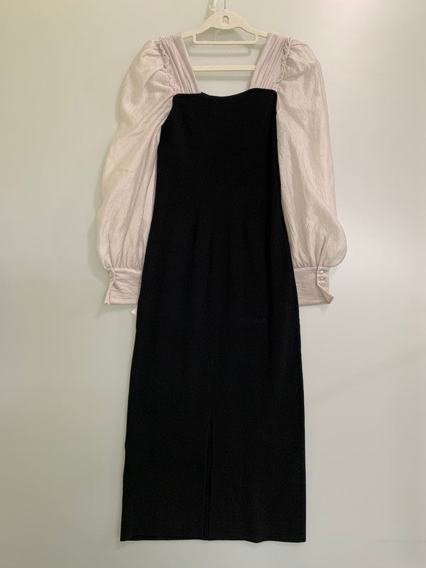 【中古品】【レディース】 FRAY I.D フレイアイ・ディー KNIT ONE-PIECE FWNO234120 オーガンスリーブストレートニットワンピース 170-251213-yn-15-min サイズ：1 カラー：ブラック 万代Net店