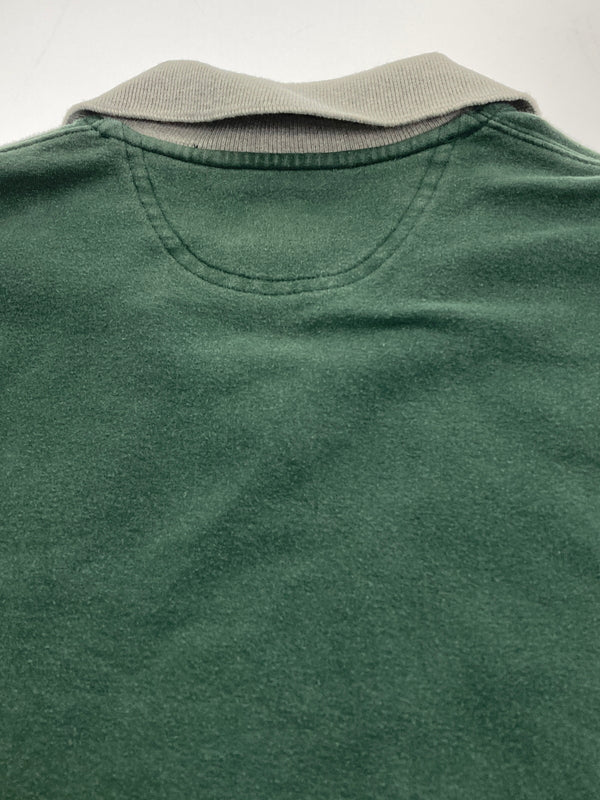 【中古品】【メンズ】 OLD GAP オールドギャップ SWEAT POLO SHIRT スウェット ポロシャツ ロングスリーブ 146-251122-AS-27-min サイズ：XS カラー：グリーン 万代Net店