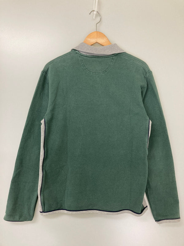 【中古品】【メンズ】 OLD GAP オールドギャップ SWEAT POLO SHIRT スウェット ポロシャツ ロングスリーブ 146-251122-AS-27-min サイズ：XS カラー：グリーン 万代Net店