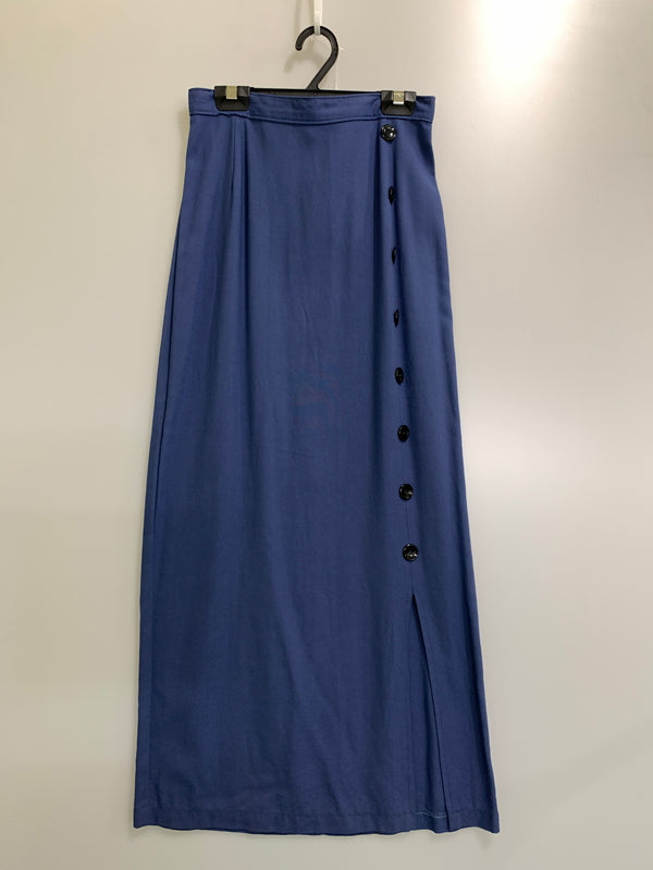 【中古品】【レディース】 VINTAGE ヴィンテージ 70S～ FRONT BUTTON SKIRT フロント ボタン スカート ボトムス ロングスカート 171-260812-hu-07-min サイズ：サイズ不明 カラー：ブルー 万代Net店