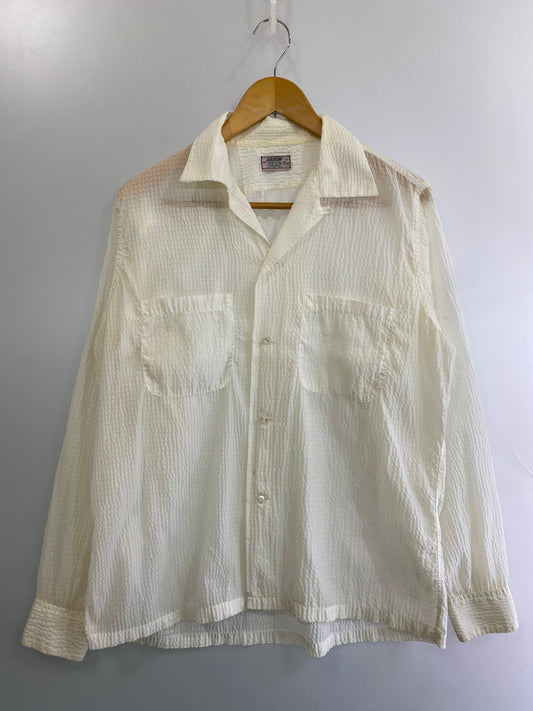 【現状渡し品】【メンズ】 ARROW アロー 50-60S NYLON WAFFLE SHIRT ナイロンワッフルシャツ 146-250816-ks-08-min サイズ：M カラー：オフホワイト 万代Net店