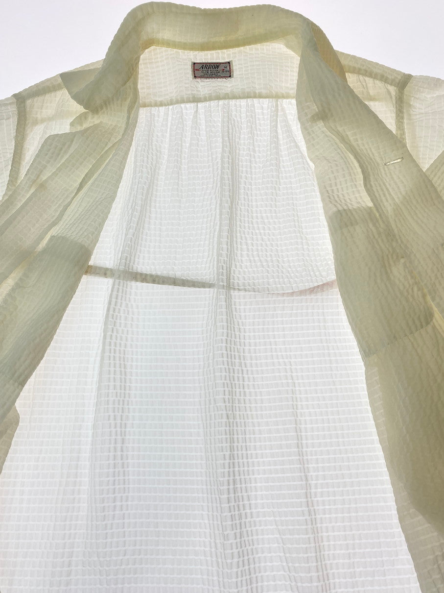 【現状渡し品】【メンズ】 ARROW アロー 50-60S NYLON WAFFLE SHIRT ナイロンワッフルシャツ 146-250816-ks-08-min サイズ：M カラー：オフホワイト 万代Net店