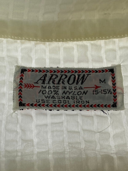 【現状渡し品】【メンズ】 ARROW アロー 50-60S NYLON WAFFLE SHIRT ナイロンワッフルシャツ 146-250816-ks-08-min サイズ：M カラー：オフホワイト 万代Net店