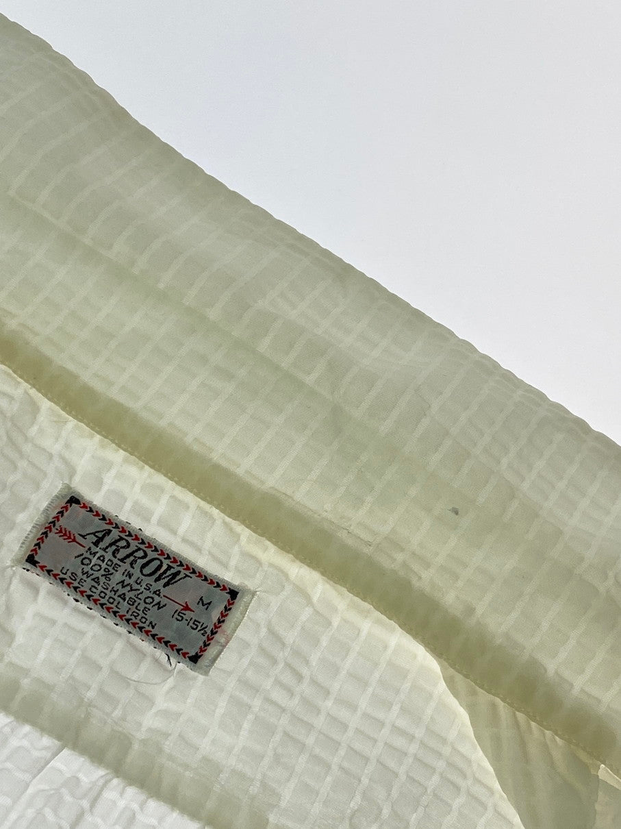 【現状渡し品】【メンズ】 ARROW アロー 50-60S NYLON WAFFLE SHIRT ナイロンワッフルシャツ 146-250816-ks-08-min サイズ：M カラー：オフホワイト 万代Net店