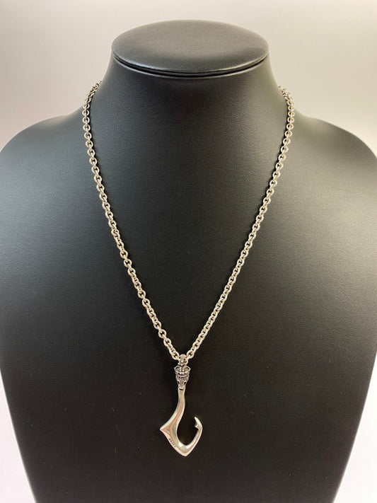 【中古品】【メンズ】 ROYAL NECRO DESIGN ロイヤルネクロデザイン HEAVY FISH HOOK TOP WITH SNAKE JOINT ネックレス アクセサリー 192-250824-AS-12-min カラー：シルバー 万代Net店