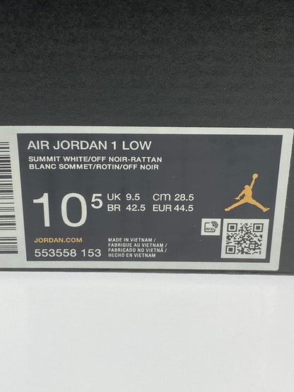 【中古美品】【メンズ】 NIKE ナイキ 553558-153 AIR JORDAN 1 LOW 靴 シューズ スニーカー SNEAKERS 160-250820-ks-17-min サイズ：28.5cm カラー：SUMMIT WHITE/OFF NOIR‐RATTAN 万代Net店