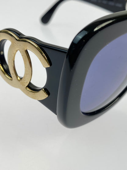 【中古品】【レディース】 CHANEL シャネル 05253 94305 ココマーク マトラッセ サングラス 183-250821-ks-12-min カラー：ブラック 万代Net店