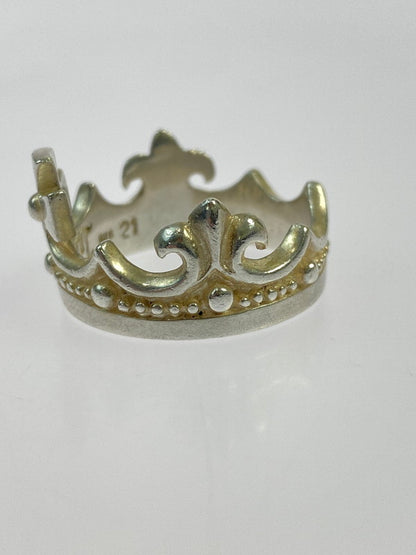 【中古品】【メンズ】 A&G エーアンドジー クラウンリング 指輪 アクセサリー 192-250824-AS-13-min サイズ：21号 カラー：シルバー 万代Net店
