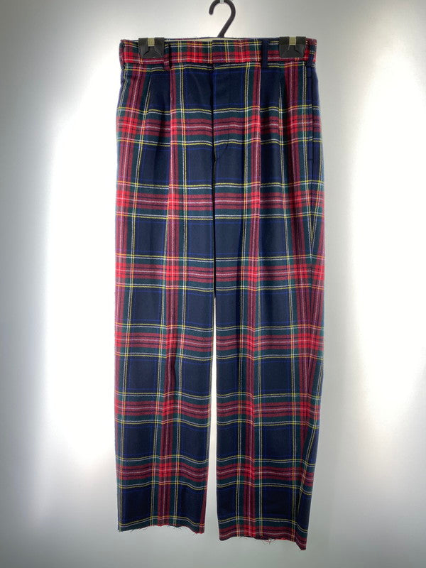 【中古品】【メンズ】 EDWIN エドウィン 90S CHECK PANTS 0706-09 90年代 チェック パンツ ボトムス 158-260410-jt-22-min サイズ：W81 32 カラー：レッド/ネイビー チェック柄 万代Net店