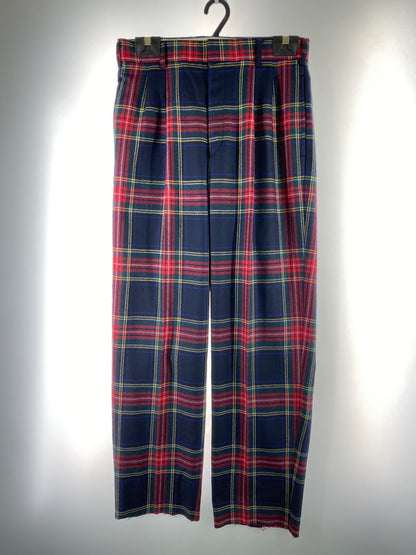 【中古品】【メンズ】 EDWIN エドウィン 90S CHECK PANTS 0706-09 90年代 チェック パンツ ボトムス 158-260410-jt-22-min サイズ：W81 32 カラー：レッド/ネイビー チェック柄 万代Net店
