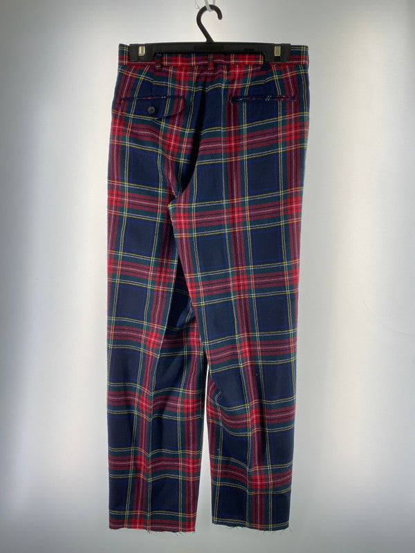 【中古品】【メンズ】 EDWIN エドウィン 90S CHECK PANTS 0706-09 90年代 チェック パンツ ボトムス 158-260410-jt-22-min サイズ：W81 32 カラー：レッド/ネイビー チェック柄 万代Net店