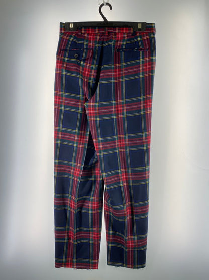【中古品】【メンズ】 EDWIN エドウィン 90S CHECK PANTS 0706-09 90年代 チェック パンツ ボトムス 158-260410-jt-22-min サイズ：W81 32 カラー：レッド/ネイビー チェック柄 万代Net店