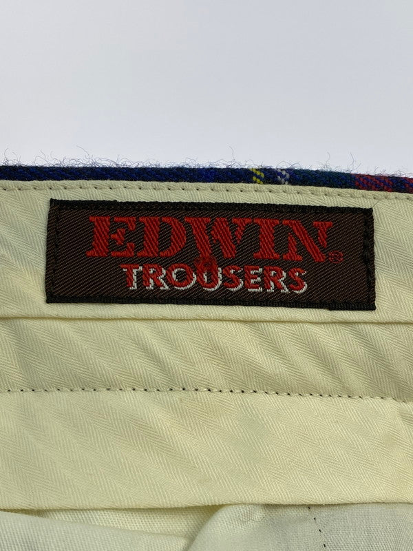 【中古品】【メンズ】 EDWIN エドウィン 90S CHECK PANTS 0706-09 90年代 チェック パンツ ボトムス 158-260410-jt-22-min サイズ：W81 32 カラー：レッド/ネイビー チェック柄 万代Net店