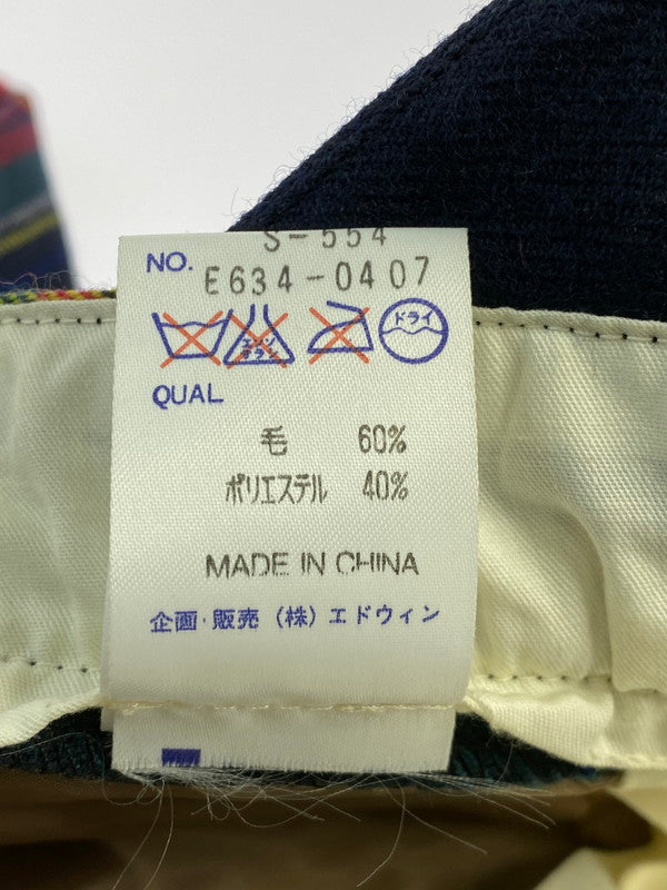 【中古品】【メンズ】 EDWIN エドウィン 90S CHECK PANTS 0706-09 90年代 チェック パンツ ボトムス 158-260410-jt-22-min サイズ：W81 32 カラー：レッド/ネイビー チェック柄 万代Net店