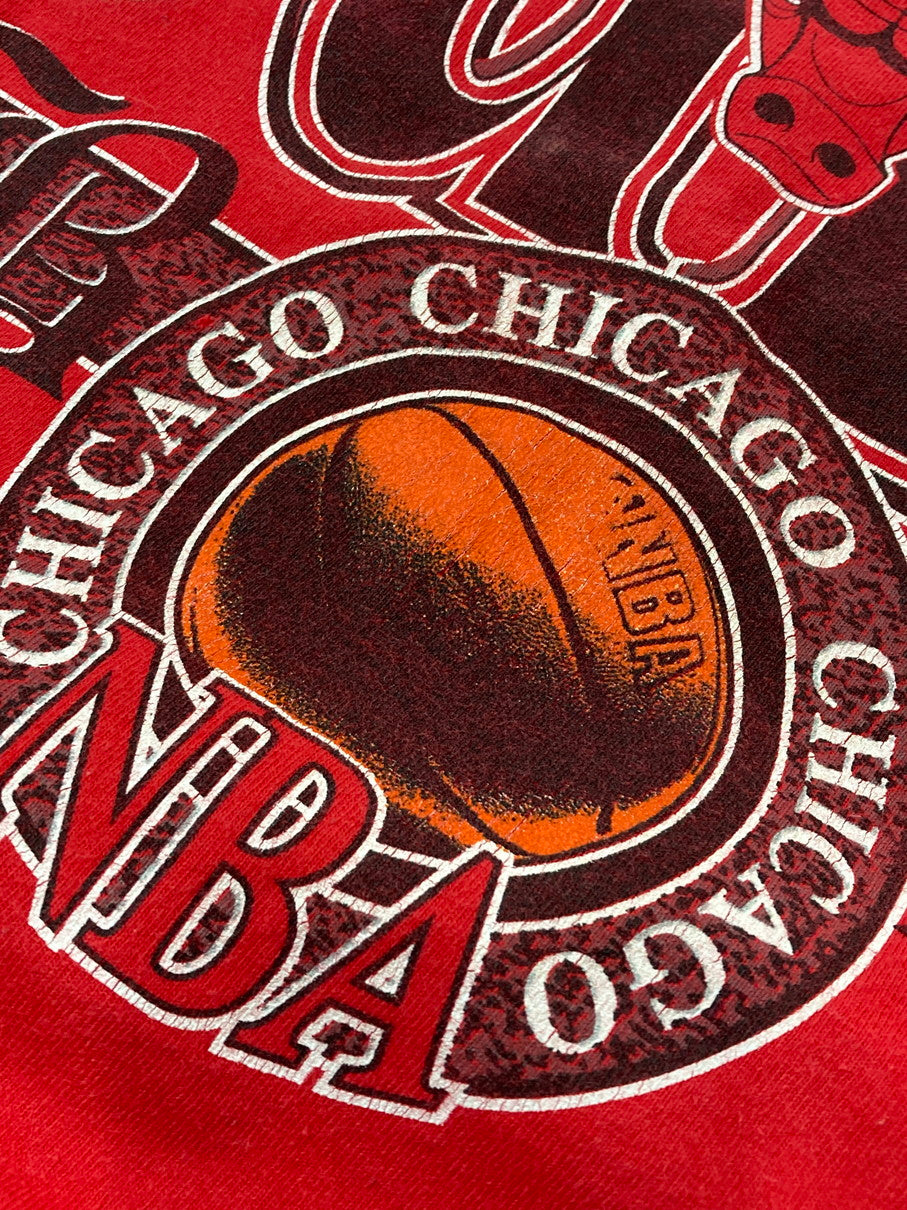 【中古品】【メンズ】 CHICAGO BULLS シカゴ・ブルズ 90S PRINT T-SHIRT Tシャツ トップス 146-250816-ks-22-min サイズ：L カラー：レッド 万代Net店