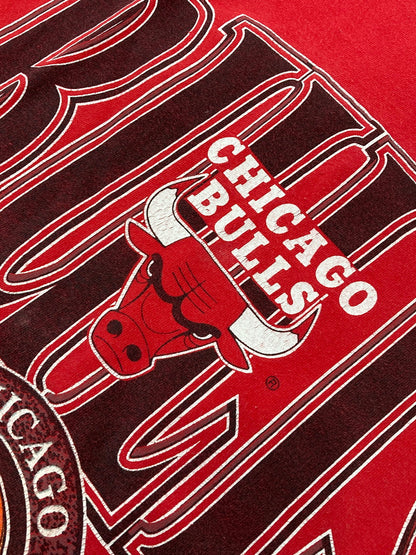 【中古品】【メンズ】 CHICAGO BULLS シカゴ・ブルズ 90S PRINT T-SHIRT Tシャツ トップス 146-250816-ks-22-min サイズ：L カラー：レッド 万代Net店