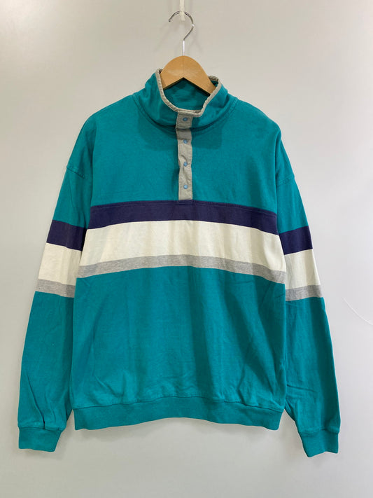 【中古品】【メンズ】 L.L.Bean エルエルビーン 80S RUGGER SHIRT ラガーシャツ ロングスリーブ ハーフボタン 144-250827-AS-33-min サイズ：M カラー：グリーン 万代Net店