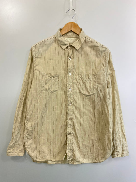 【中古品】【メンズ】 SUGAR CANE シュガーケーン SC26038 PRINT STRIPE WORK SHIRT ストライプ ワークシャツ ロングスリーブ 145-250827-AS-35-min カラー：ベージュ 万代Net店