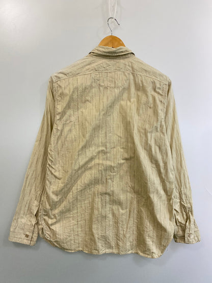 【中古品】【メンズ】 SUGAR CANE シュガーケーン SC26038 PRINT STRIPE WORK SHIRT ストライプ ワークシャツ ロングスリーブ 145-250827-AS-35-min カラー：ベージュ 万代Net店