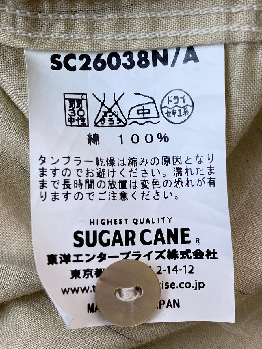 【中古品】【メンズ】 SUGAR CANE シュガーケーン SC26038 PRINT STRIPE WORK SHIRT ストライプ ワークシャツ ロングスリーブ 145-250827-AS-35-min カラー：ベージュ 万代Net店