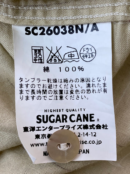 【中古品】【メンズ】 SUGAR CANE シュガーケーン SC26038 PRINT STRIPE WORK SHIRT ストライプ ワークシャツ ロングスリーブ 145-250827-AS-35-min カラー：ベージュ 万代Net店