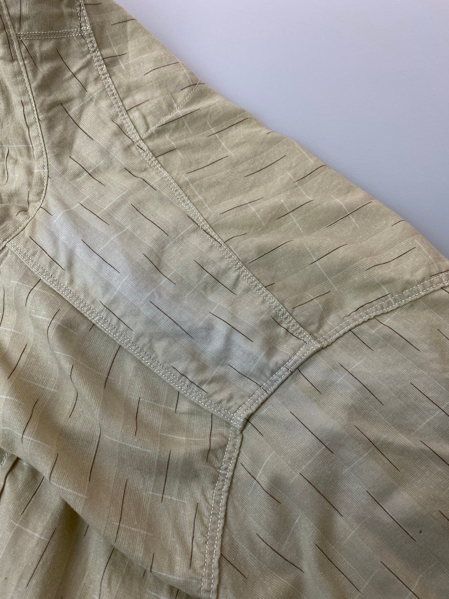 【中古品】【メンズ】 SUGAR CANE シュガーケーン SC26038 PRINT STRIPE WORK SHIRT ストライプ ワークシャツ ロングスリーブ 145-250827-AS-35-min カラー：ベージュ 万代Net店