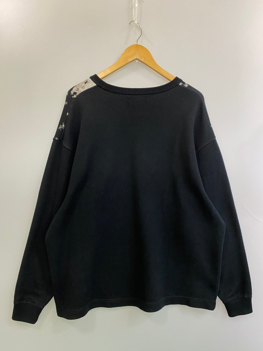 【中古品】【メンズ】 REVERVE リバーブ RV21S005 21SS LS PHOTO KNIT ロングスリーブ フォト ニット 140-250827-AS-21-min サイズ：FREE カラー：ブラック/ホワイト 万代Net店