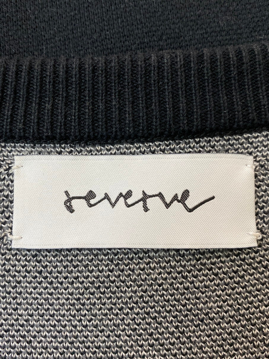 【中古品】【メンズ】 REVERVE リバーブ RV21S005 21SS LS PHOTO KNIT ロングスリーブ フォト ニット 140-250827-AS-21-min サイズ：FREE カラー：ブラック/ホワイト 万代Net店