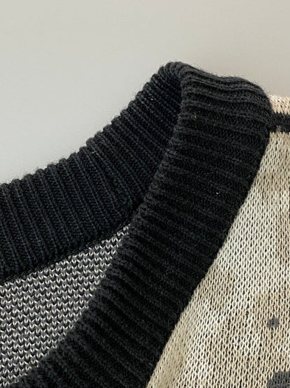 【中古品】【メンズ】 REVERVE リバーブ RV21S005 21SS LS PHOTO KNIT ロングスリーブ フォト ニット 140-250827-AS-21-min サイズ：FREE カラー：ブラック/ホワイト 万代Net店